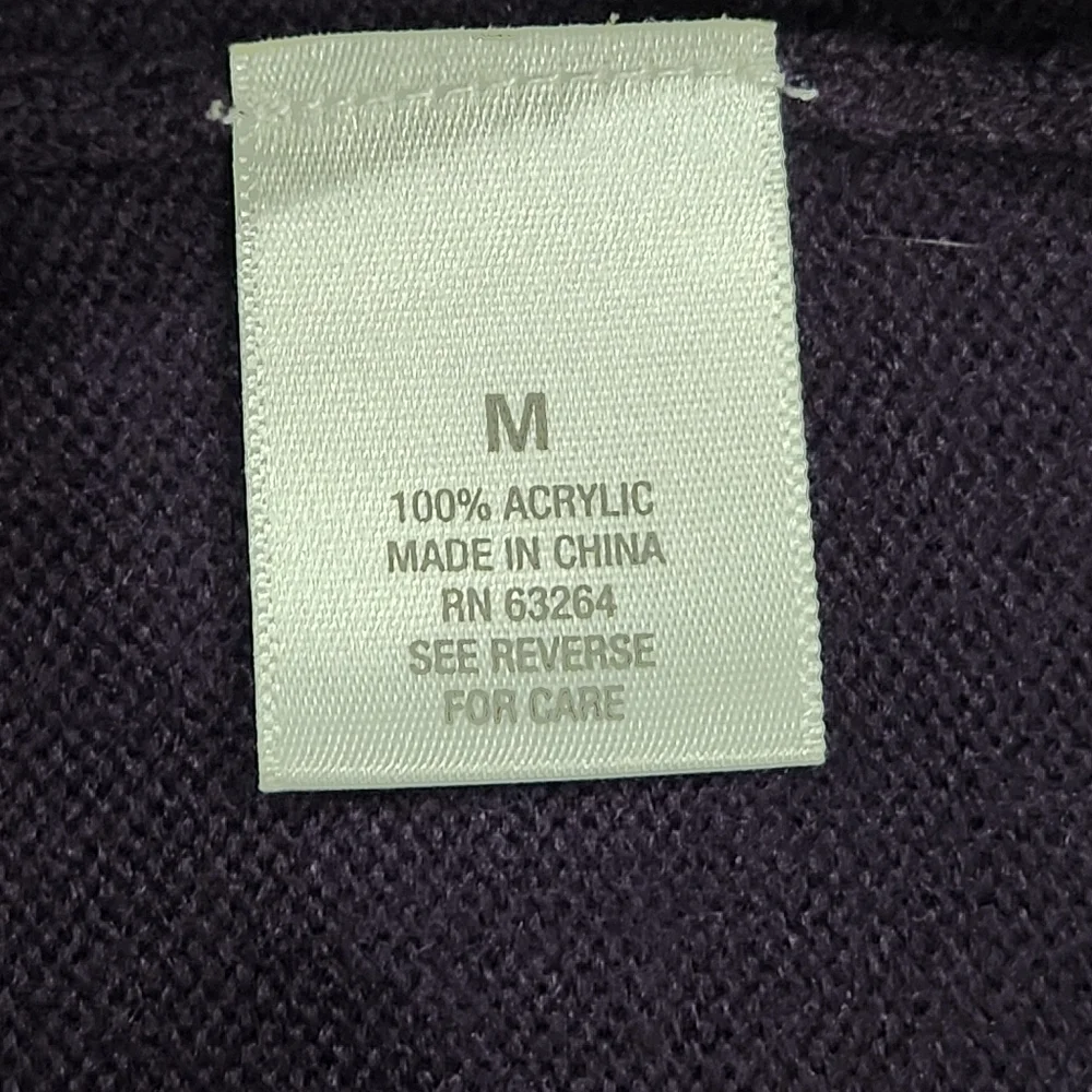 Dressbarn Women's Sweater Dress Purple A-Line Midi ¾ Peasant Sleeve  Size M